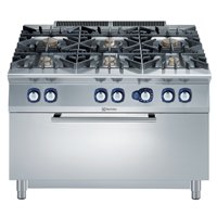 FORNUIS, GAS, 6 BRANDERS 4x6 kW, 2x10 kW, GROTE GAS OVEN, 1200 MM, Electrolux 391015