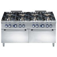 FORNUIS, GAS, 8 BRANDERS 6x6 kW, 2x10 kW, 2 GAS OVENS, 1600 MM, Electrolux 391017