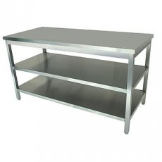 Inox werktafel met 2 ondertabletten 500X500X900