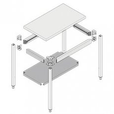 Tables demontable avec sous tablette 600X600X900