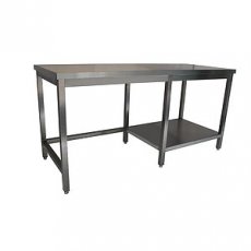 Inox werktafel met 1/2 ondertablet rechts 1000X500X900